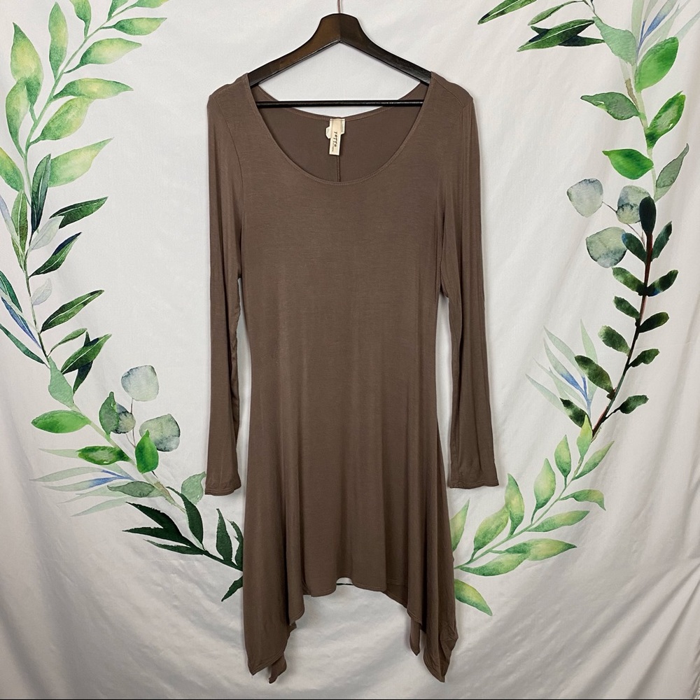 Yetts Brown Tunic Layering Top Size Large Boutique